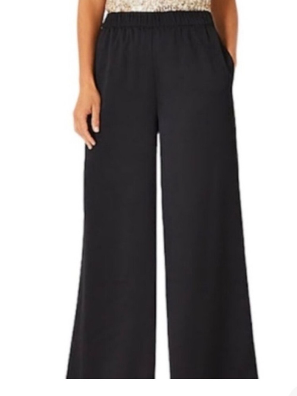 Ann Taylor High Waist Wide Leg Pull On Pants